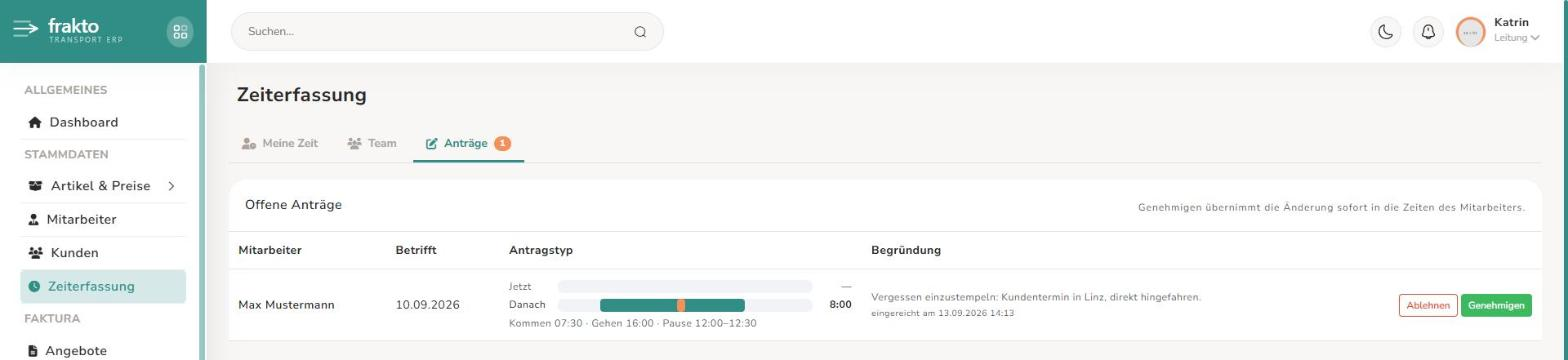 Offener Antrag mit Vorher- und Nachher-Balken