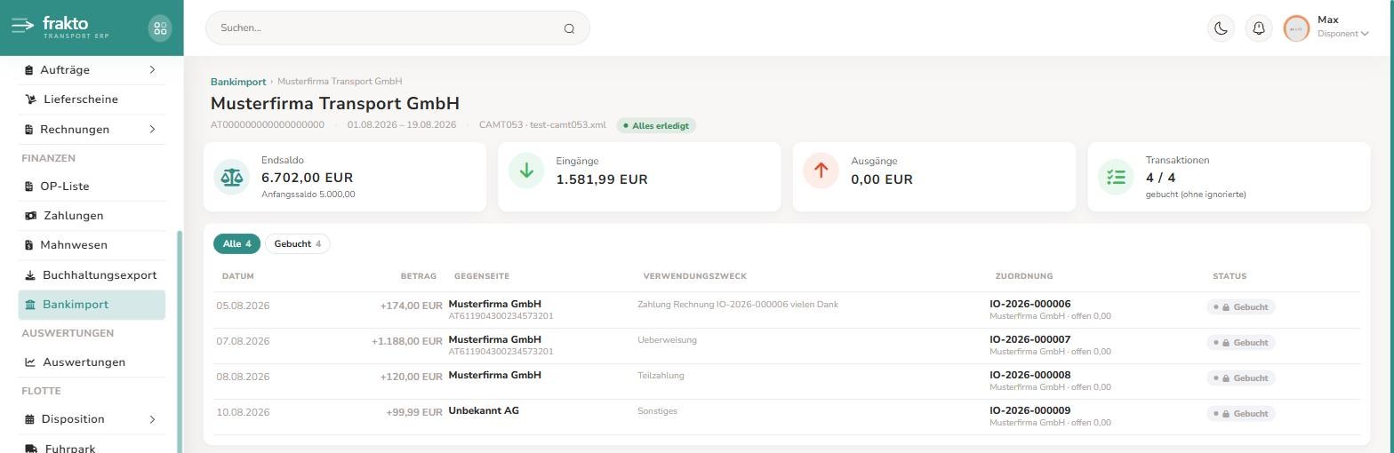 Import mit Kacheln, Status-Filtern und Transaktionen